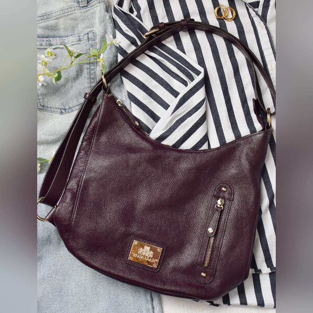 Rowallan Deep Burgundy Leather Shoulder Bag